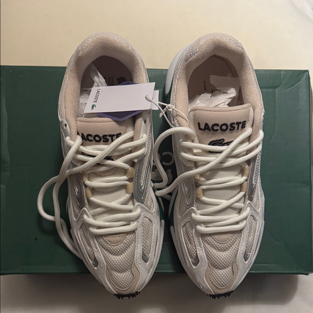 Lacoste White and Gray Athletic Shoes - Picture 3 of 13